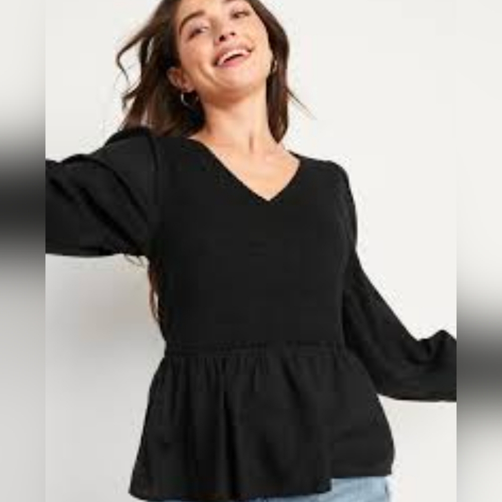 Smocked Black shirt